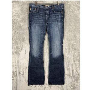Big Star Denim Jeans Women 30xL Bootcut Blue Wash Distressed Pockets